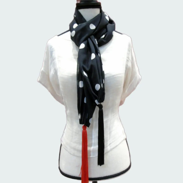 Sciarpa seta donna pois - immagine 2