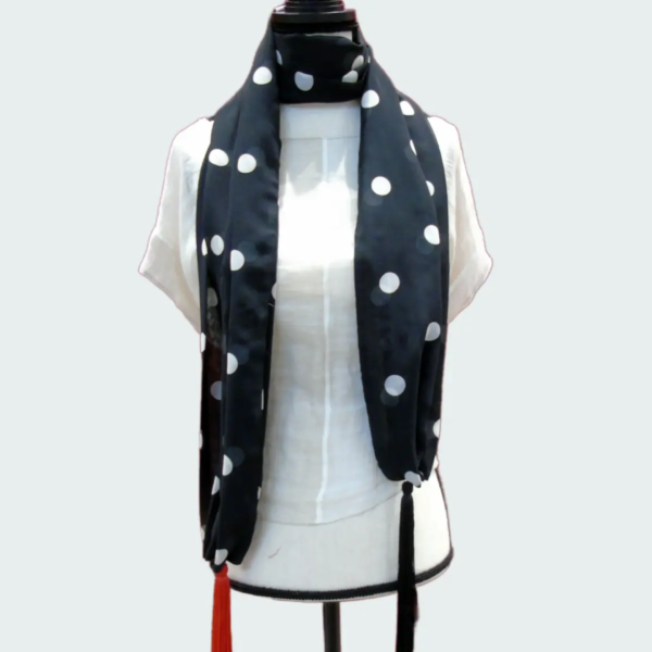 Sciarpa seta donna pois
