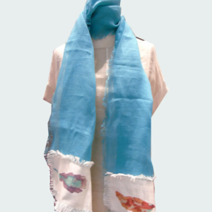 Sciarpa lino donna turchese