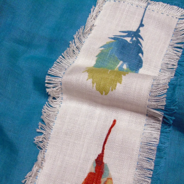 Sciarpa lino donna turchese - immagine 2