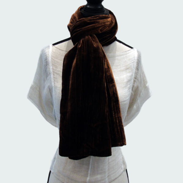 Sciarpa velluto donna rust - immagine 3