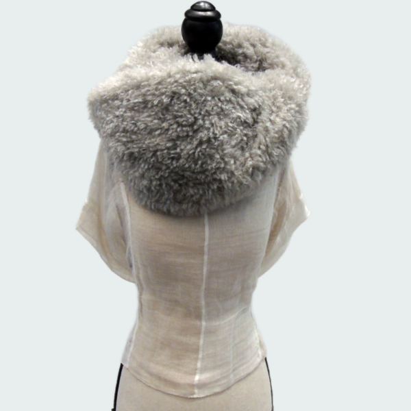 Scaldacollo in lana donna grigio