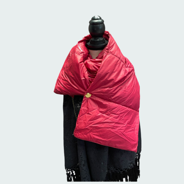 Sciarpa in piumino col. rosso lampone